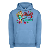 Pigment Pebble Blue stupid cupid Urban Hoodie - AdoDesignShop