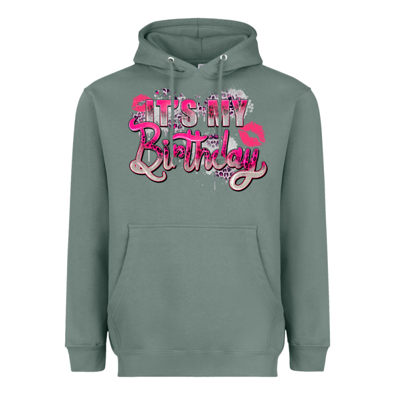 Pink It's My Birthday Heavyweight Hoodie by Zillion Design Studio | Teevron