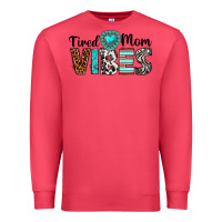 Cardinal tired mom vibes Premium Sweatshirt - texasbilliewilder