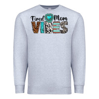 Heather Grey tired mom vibes Premium Sweatshirt - texasbilliewilder