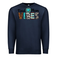 Navy tired mom vibes Premium Sweatshirt - texasbilliewilder