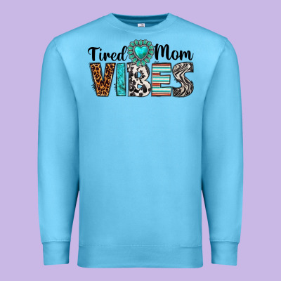 Tired Mom Vibes Premium Sweatshirt Designed By Texasbilliewilder
