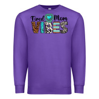 Purple tired mom vibes Premium Sweatshirt - texasbilliewilder