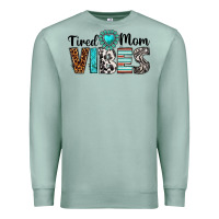 Seafoam tired mom vibes Premium Sweatshirt - texasbilliewilder