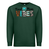 Sports Green tired mom vibes Premium Sweatshirt - texasbilliewilder