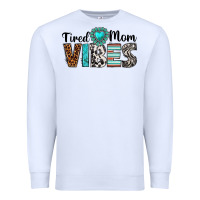 White tired mom vibes Premium Sweatshirt - texasbilliewilder