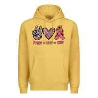 Antique Gold peace love cure Premium Hoodie - JahusDesignShop