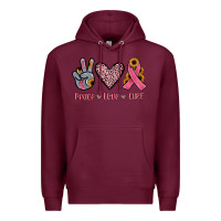 Burgundy peace love cure Premium Hoodie - JahusDesignShop