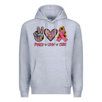 Heather Grey peace love cure Premium Hoodie - JahusDesignShop