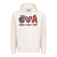 Pale Pink peace love cure Premium Hoodie - JahusDesignShop