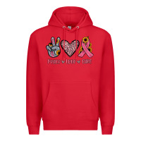 Red peace love cure Premium Hoodie - JahusDesignShop