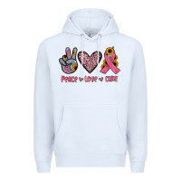 White peace love cure Premium Hoodie - JahusDesignShop