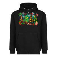 Black christmas trees with football Heavyweight Hoodie - Zillion Design Studio