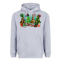 Heather Grey christmas trees with football Heavyweight Hoodie - Zillion Design Studio