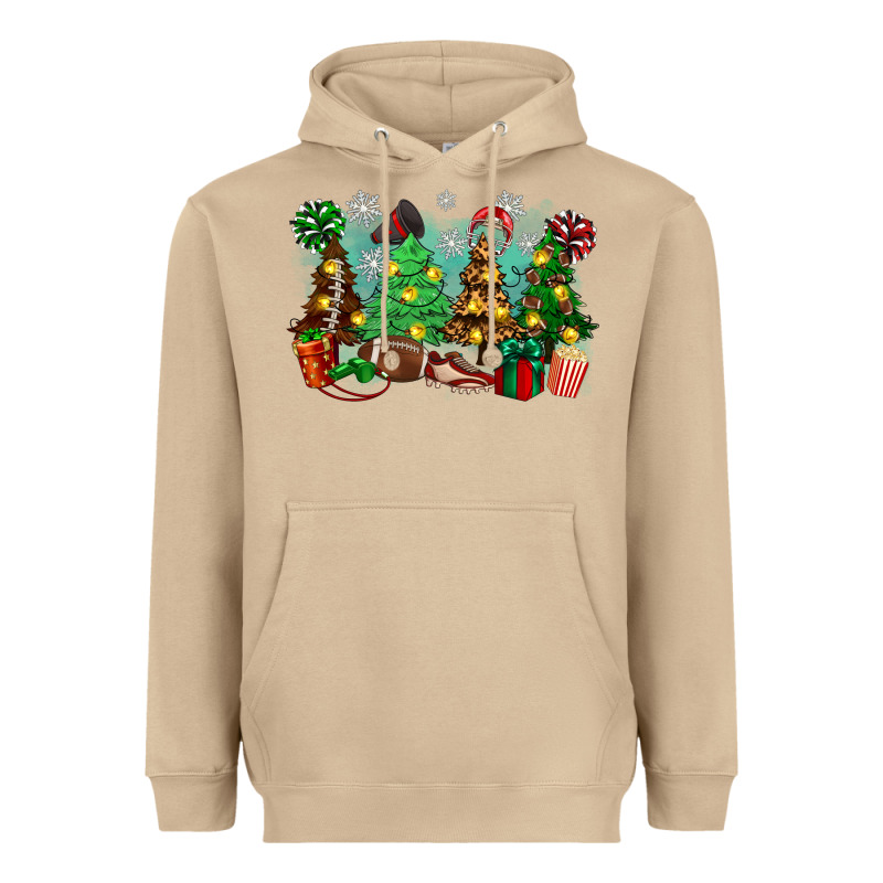 Christmas Trees With Football Heavyweight Hoodie by Zillion Design Studio | Teevron