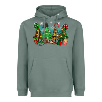 Sage christmas trees with football Heavyweight Hoodie - Zillion Design Studio