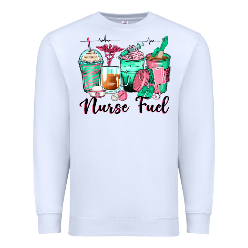 Nurse Fuel Coffee Cups Premium Sweatshirt by Zillion Design Studio | Teevron