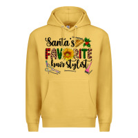 Antique Gold santa's favorite  hair stylist Premium Hoodie - AdoDesignShop