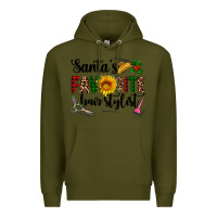 Army Green santa's favorite  hair stylist Premium Hoodie - AdoDesignShop