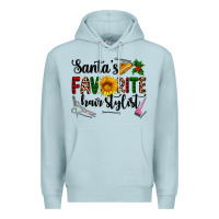 Blue Mist santa's favorite  hair stylist Premium Hoodie - AdoDesignShop
