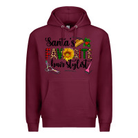Burgundy santa's favorite  hair stylist Premium Hoodie - AdoDesignShop