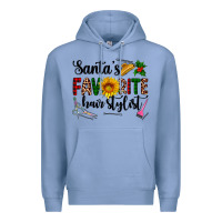 Colony Blue santa's favorite  hair stylist Premium Hoodie - AdoDesignShop