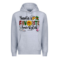 Heather Grey santa's favorite  hair stylist Premium Hoodie - AdoDesignShop