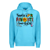 Ocean Blue santa's favorite  hair stylist Premium Hoodie - AdoDesignShop
