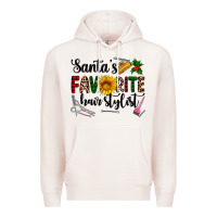 Pale Pink santa's favorite  hair stylist Premium Hoodie - AdoDesignShop