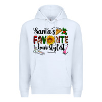 White santa's favorite  hair stylist Premium Hoodie - AdoDesignShop