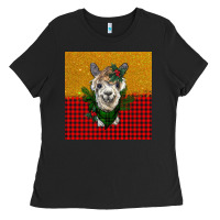 Black christmas alpacas Ladies Tee - BarkalooDesign