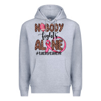 Heather Grey nobody fights alone #tacklecancer Premium Hoodie - JahusDesignShop