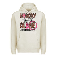 Oatmeal Heather nobody fights alone #tacklecancer Premium Hoodie - JahusDesignShop