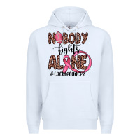White nobody fights alone #tacklecancer Premium Hoodie - JahusDesignShop