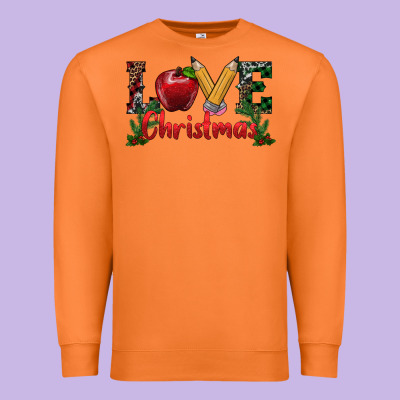Love Christmas Teacher Premium Sweatshirt Designed By Ranaportraitstore