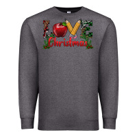 Charcoal Heather love christmas teacher Premium Sweatshirt - RanaPortraitStore