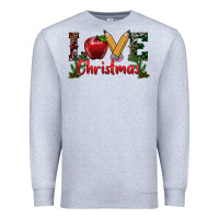 Heather Grey love christmas teacher Premium Sweatshirt - RanaPortraitStore