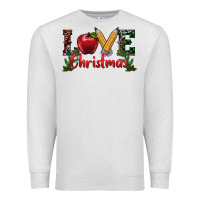 Oatmeal Heather love christmas teacher Premium Sweatshirt - RanaPortraitStore