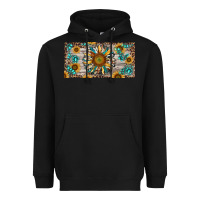 Black western sunflower and gemstone license plate Heavyweight Hoodie - RanaPortraitStore