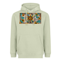 Matcha western sunflower and gemstone license plate Heavyweight Hoodie - RanaPortraitStore