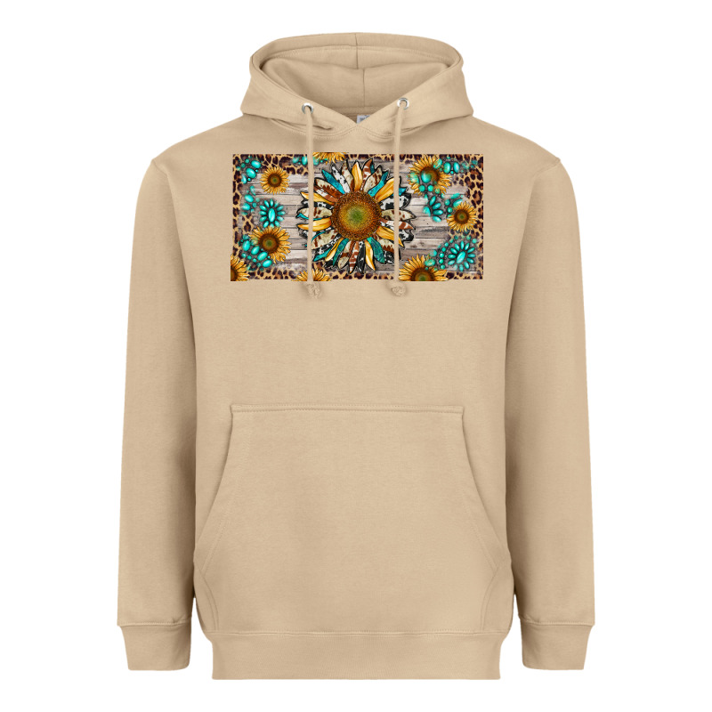 Western Sunflower And Gemstone License Plate Heavyweight Hoodie by RanaPortraitStore | Teevron