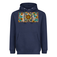 Navy western sunflower and gemstone license plate Heavyweight Hoodie - RanaPortraitStore