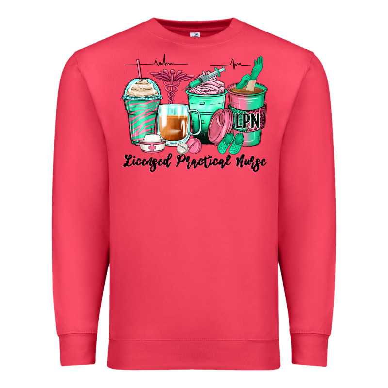 Licensed Practical Nurse Coffee Cups Premium Sweatshirt by Zillion Design Studio | Teevron