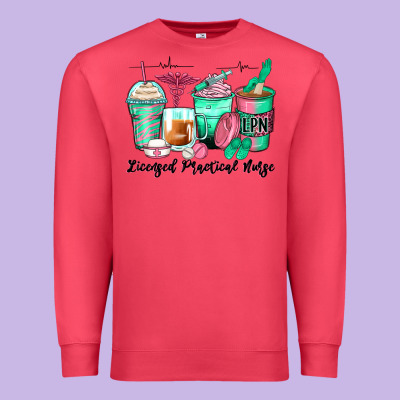 Licensed Practical Nurse Coffee Cups Premium Sweatshirt Designed By Zillion Design Studio