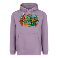 Lavender christmas trees with basketball Heavyweight Hoodie - Zillion Design Studio