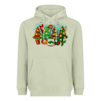 Matcha christmas trees with basketball Heavyweight Hoodie - Zillion Design Studio