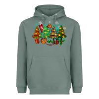 Sage christmas trees with basketball Heavyweight Hoodie - Zillion Design Studio