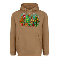 Toasted Coconut christmas trees with basketball Heavyweight Hoodie - Zillion Design Studio