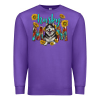 Purple western alaskan husky mom Premium Sweatshirt - texasbilliewilder