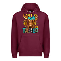 Burgundy can't be tamed longhaired cow Premium Hoodie - Jasminsmagicworld